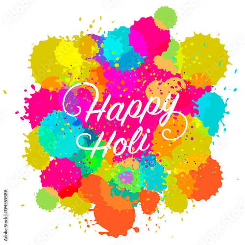 Vector illustration  Happy Holi card.