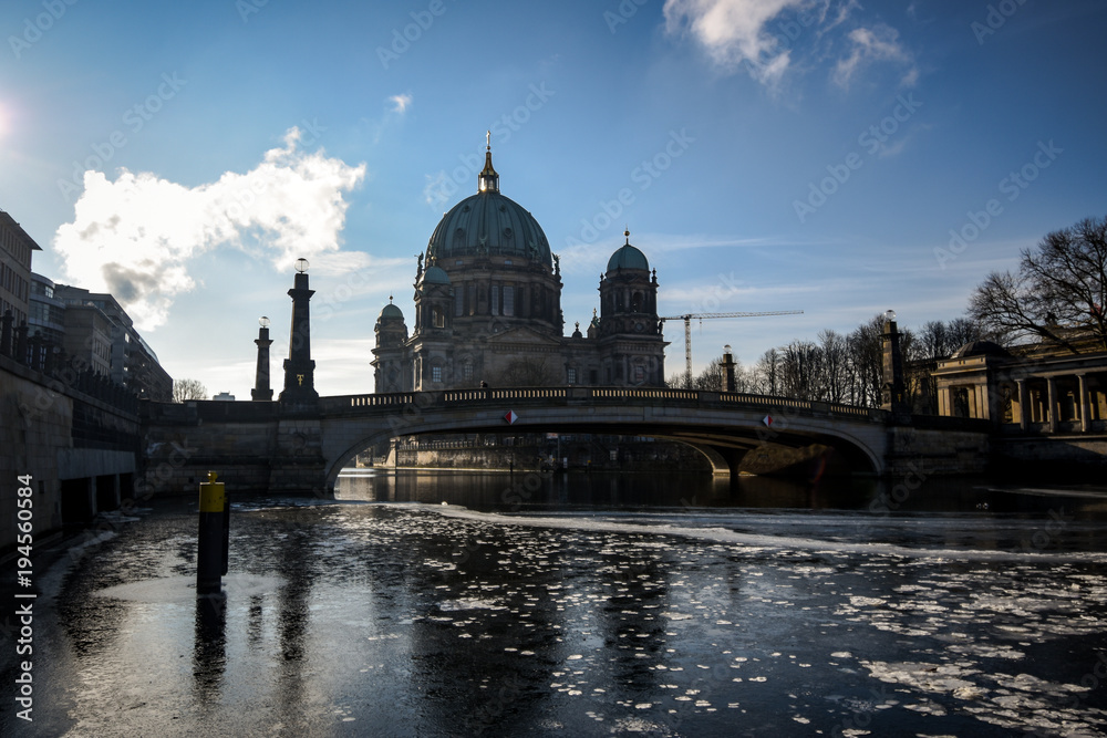 berlin cathedral at cold winter day