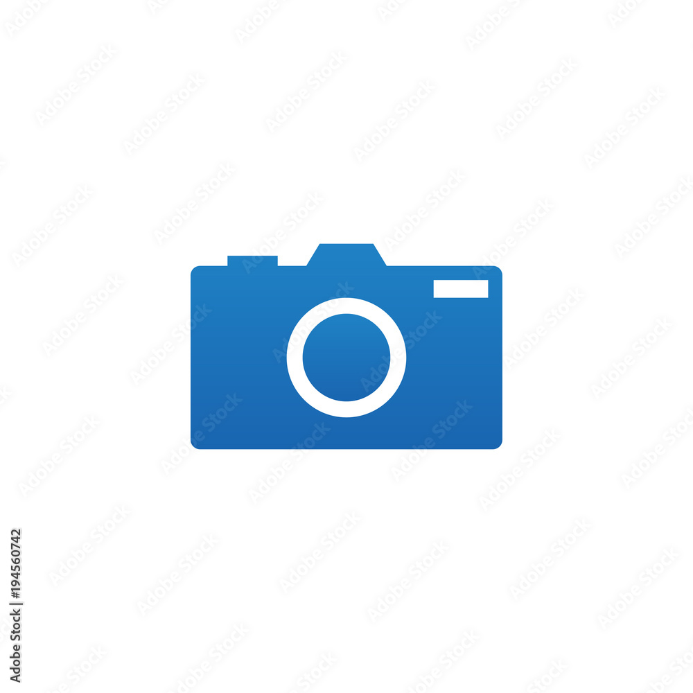 Clean blue camera silhouette logo and icon template Clean blue camera silhouette logo and icon template