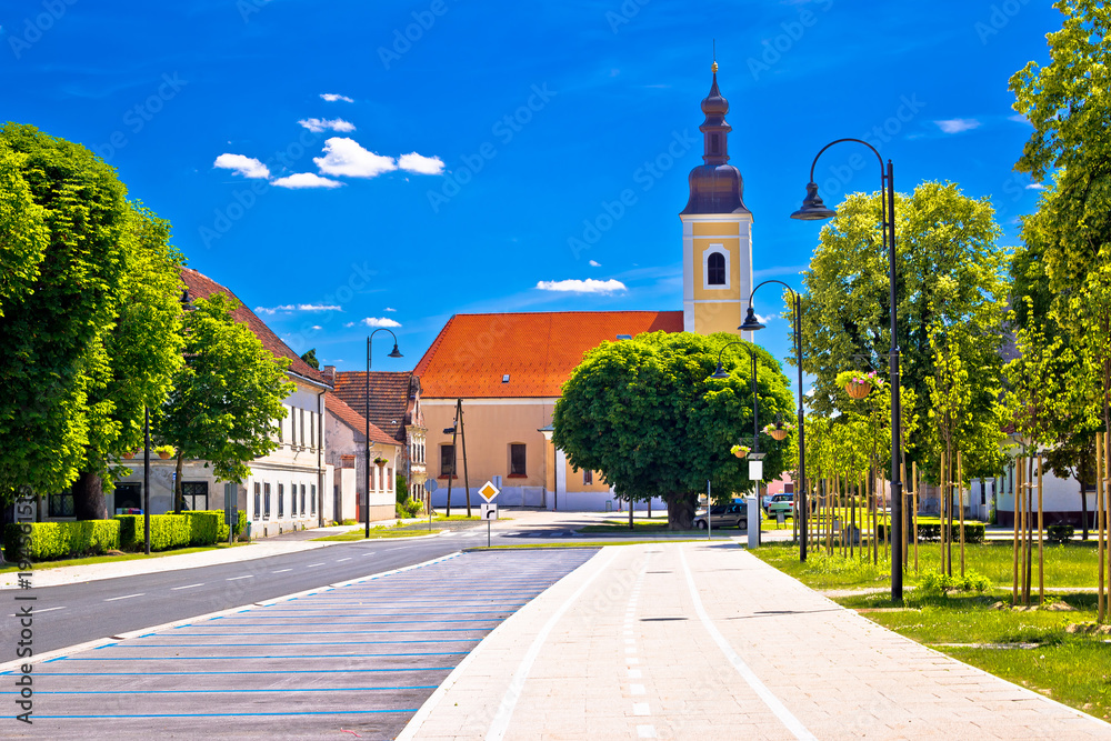 Town of Koprivnica old street and park  view