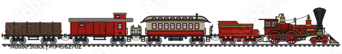The vintage american steam train