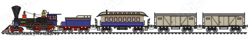 The vintage american steam train