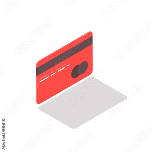 Isometric credit card against 