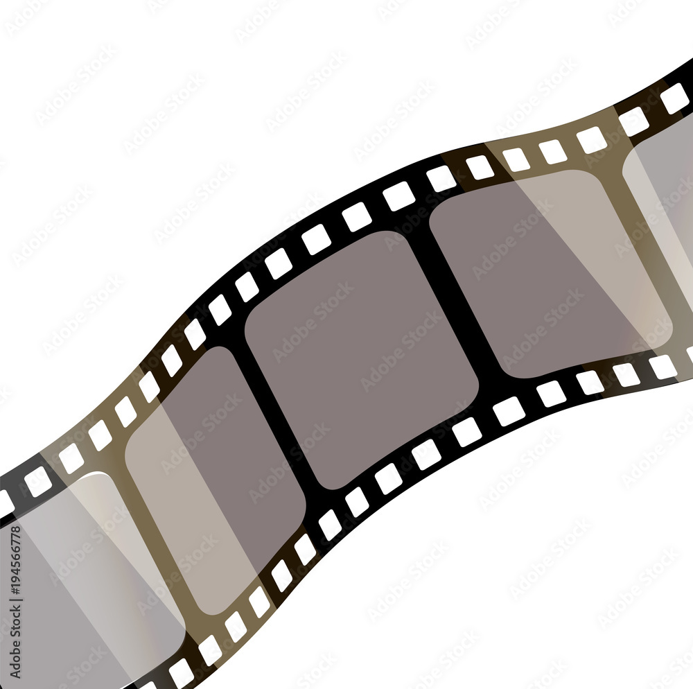 Isolated film with white background, 3D rendering. 3d film strip vector