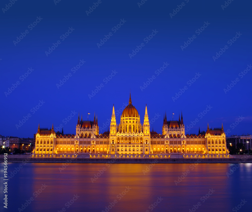 Budapest Parliament building at night. Hungary