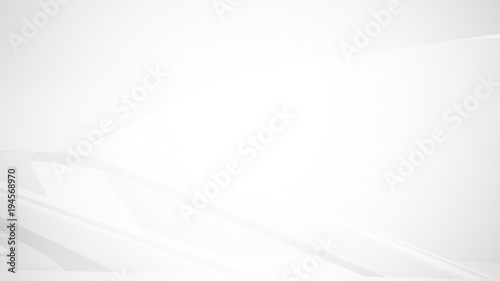 White smooth abstract architectural background. 3D illustration and rendering