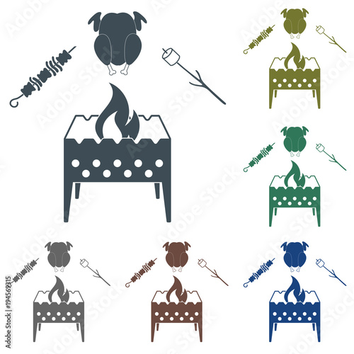 Brazier zephyr, kebab and chicken icon