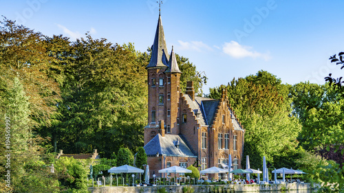 Belgium, Brugge Kasteel Minnewater Lago Minnewater photo