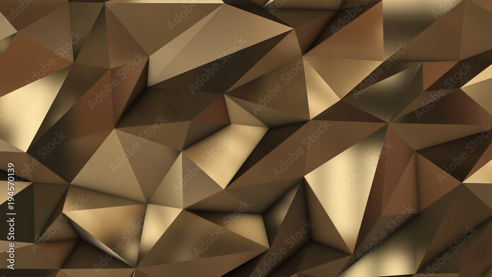 Gold abstract low poly triangle field Gold abstract low poly triangle field