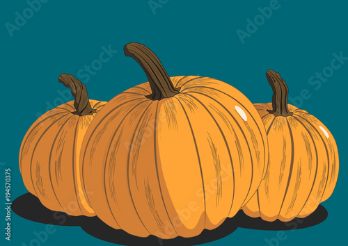 Three Big Pumpkins