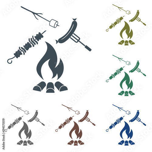 Grilled sausage, zephyr and  kebab icon