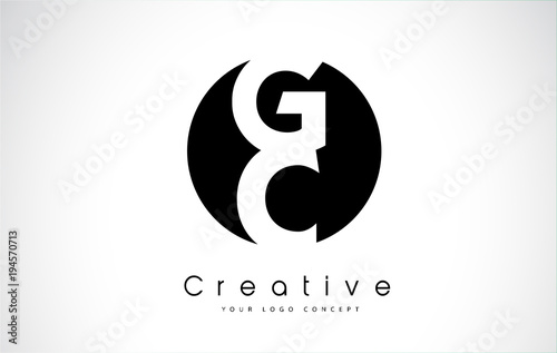 GC Letter Logo Design inside a Black Circle
