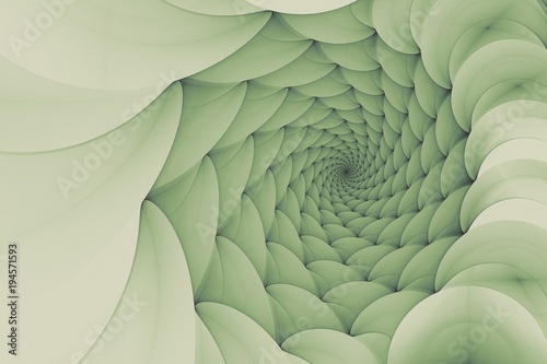 Spirales Fraktal - monochrom - Pastellgrün
