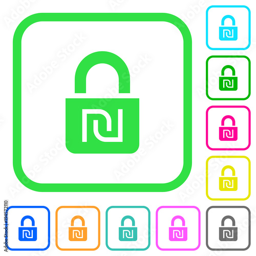 Locked Shekels vivid colored flat icons