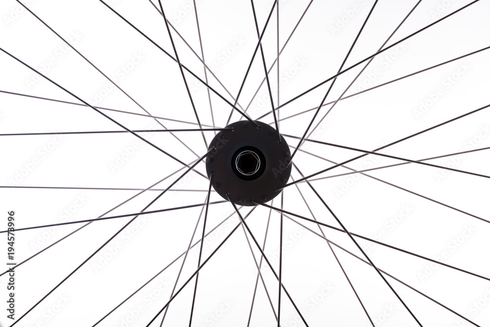 Close up to the wheel of a bicycle