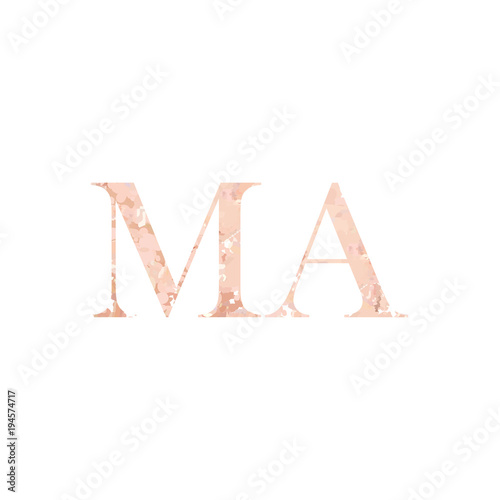 Beauty Makeup Artist logo template Vector template with letter MA of crushed face cosmetic powder. Beauty Logo Design Template