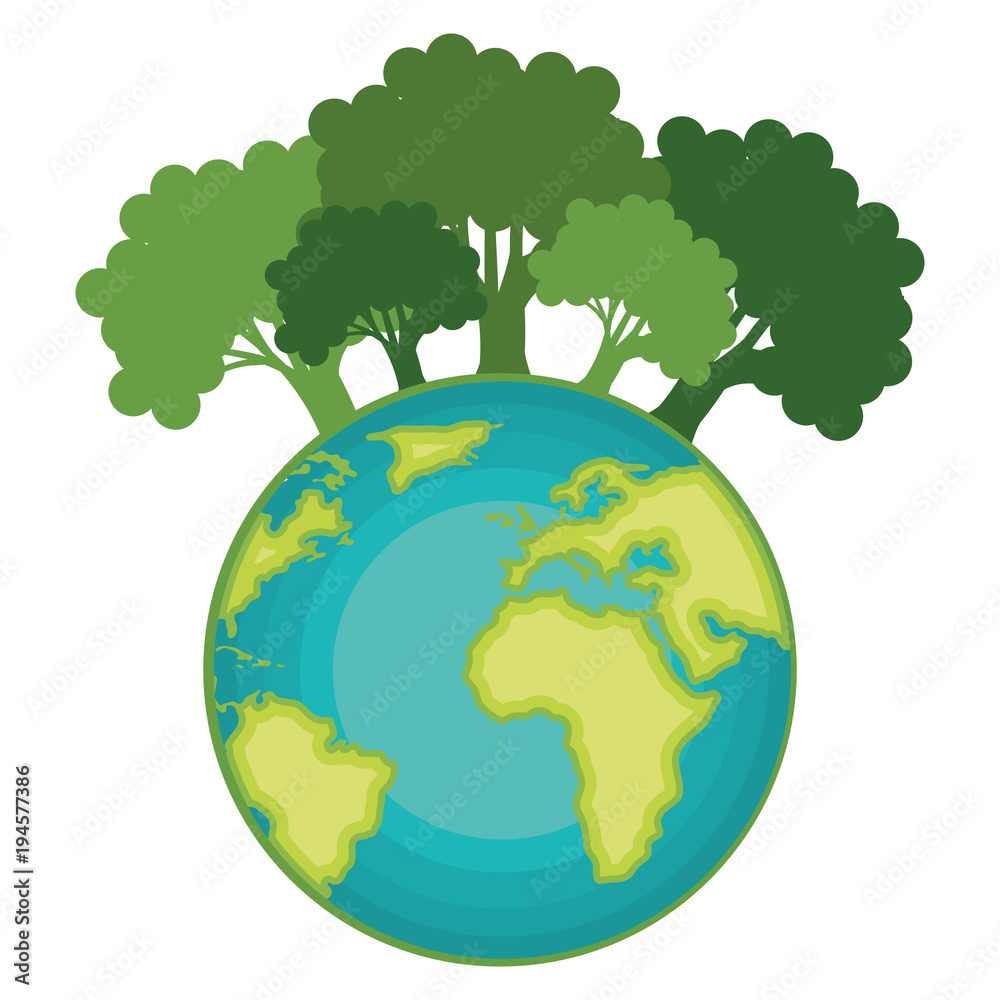 go green world planet vector illustration design