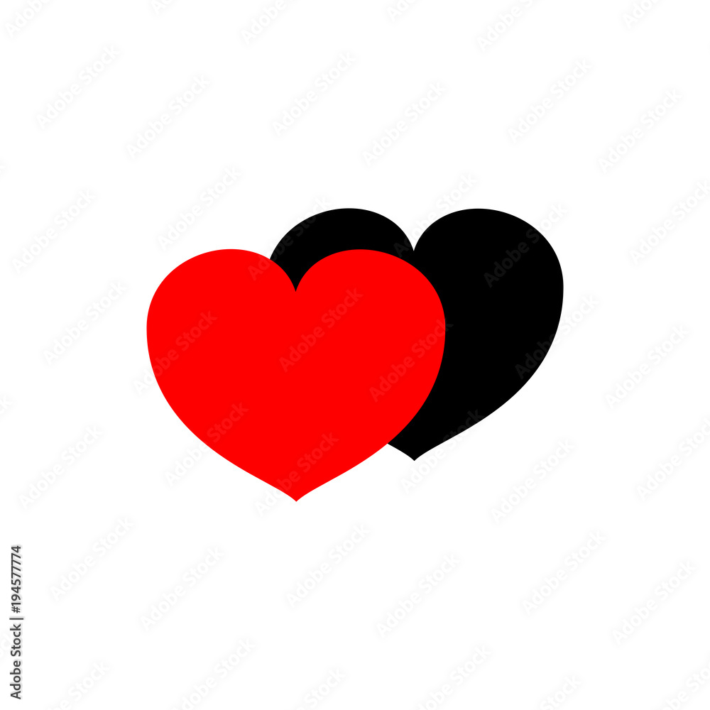 Heart red and black sign