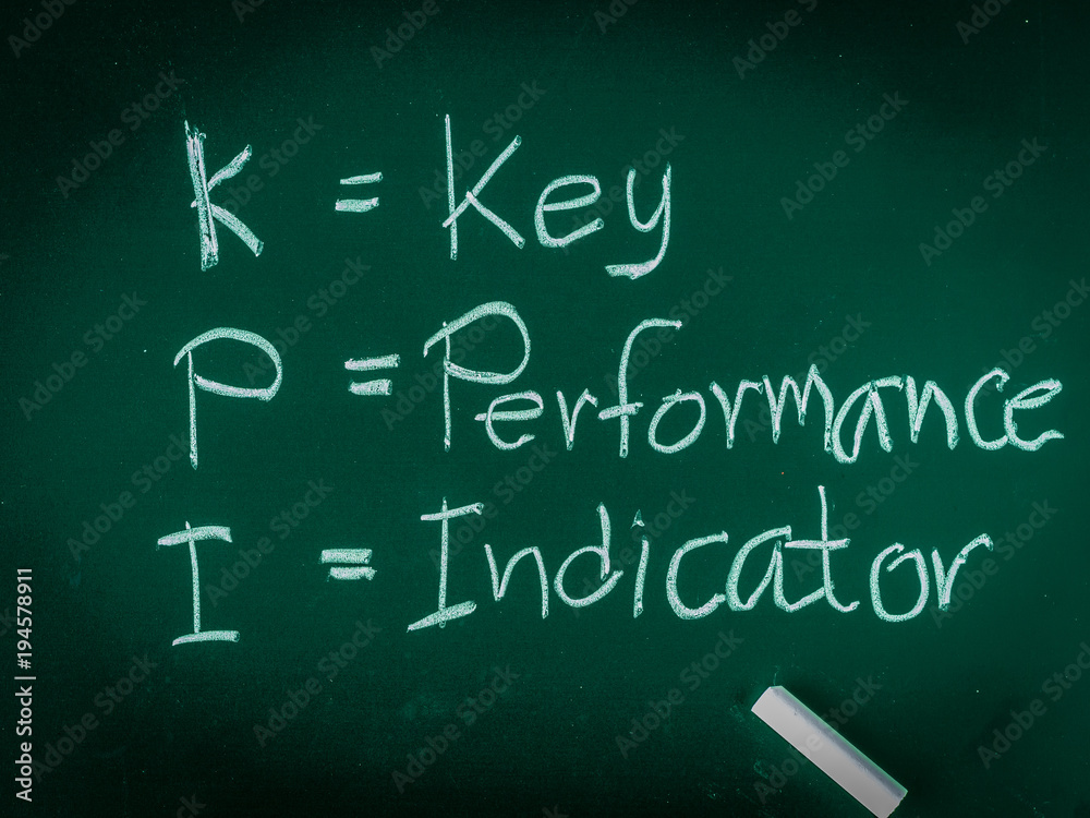 KPI alphabet with the meaning on white table background. KPI alphabet with the meaning on white table background.