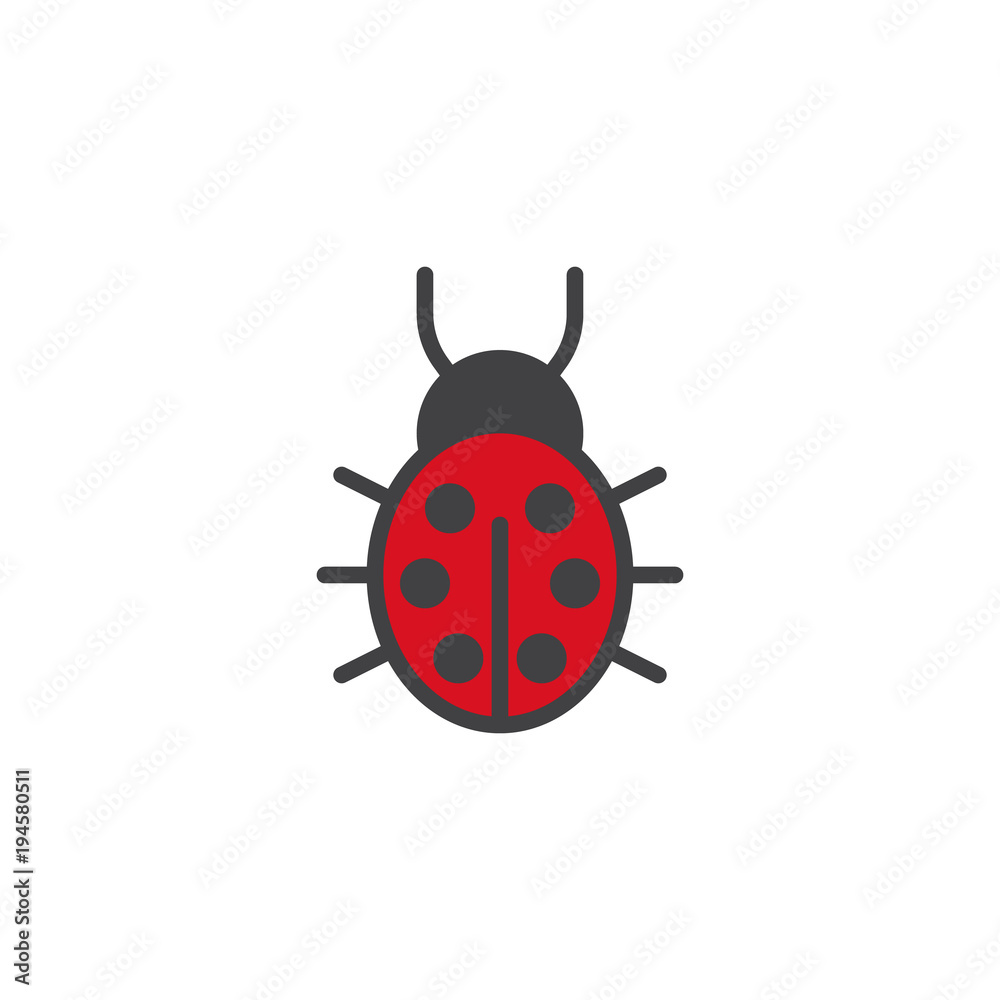 Ladybug filled outline icon, line vector sign, linear colorful pictogram isolated on white. lady-cow symbol, logo illustration. Pixel perfect vector graphics Ladybug filled outline icon, line vector sign, linear colorful pictogram isolated on white. lady-cow symbol, logo illustration. Pixel perfect vector graphics