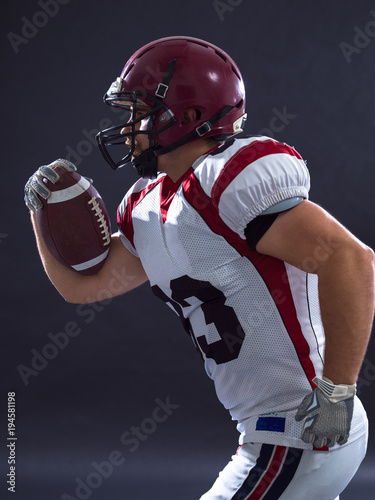 American football Player running with the ball