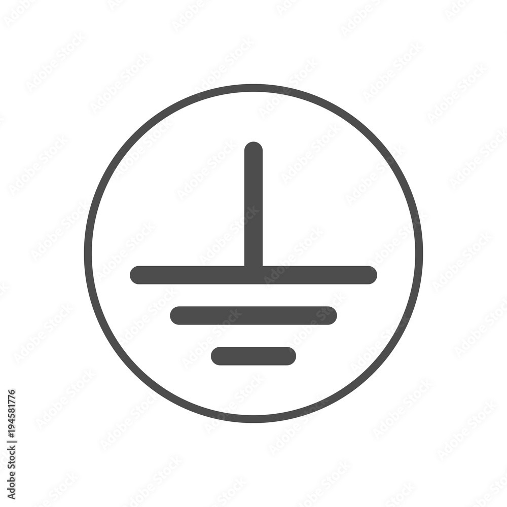 Earth grounding sign. Vector icon. Stock Vector Adobe Stock