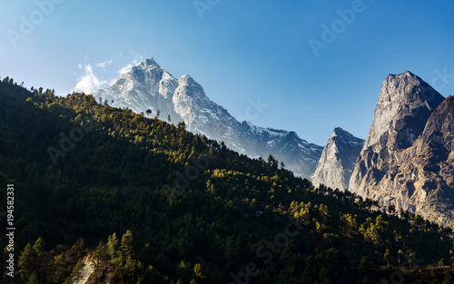 Kusum Kanguru mountain from Phakding in the Khumbu region, Nepal photo