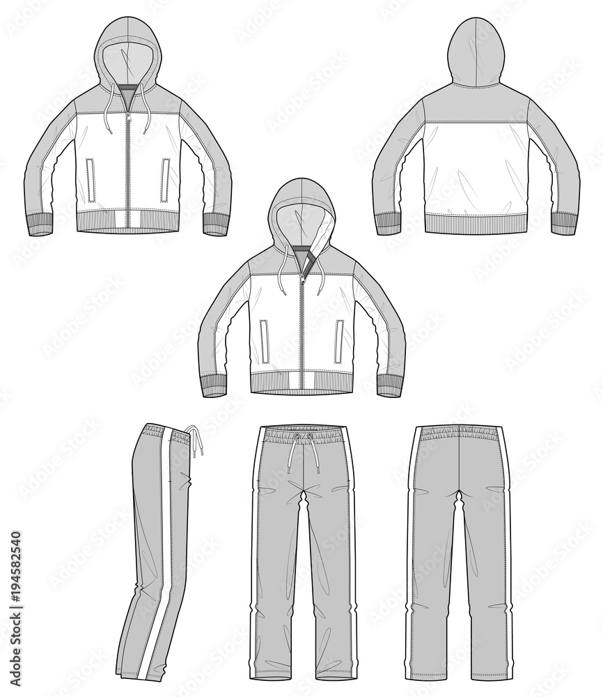 Sportswear jacket pants Set vector design illustration template Stock  Vector