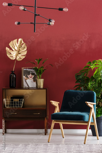 Fotografía Green and red living room