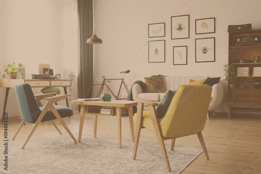 Fototapeta premium Vintage living room design