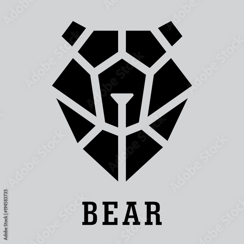 Schematic muzzle bear with inscription Bear