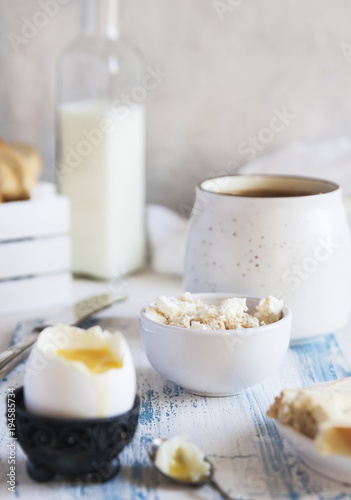 Family breakfast. Recipes eggs boiled. Close up. Selective focus. Vertical.
