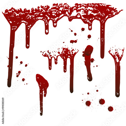collection various blood or paint splatters,Halloween concept	