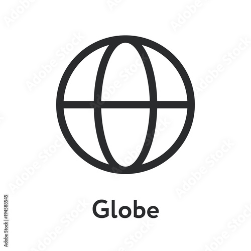 Globe Earth Ball Web World Minimal Flat Line Outline Stroke Icon