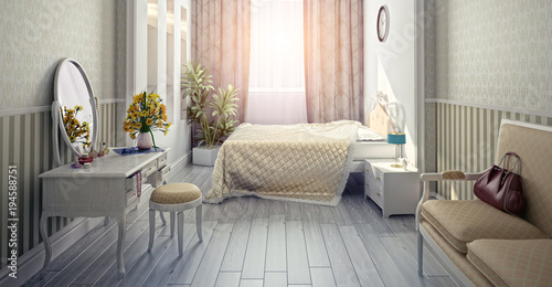 bedroom. 3d rendering