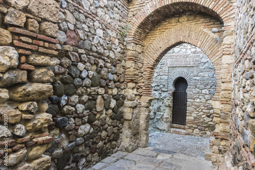  Historic monument, La Alcazaba,palatial fortification.Malaga, Spain.