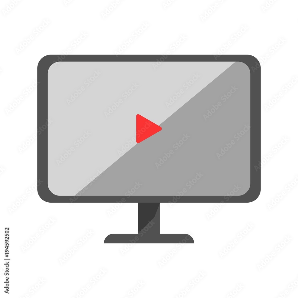Surveillance video monitor display vector flat isolated icon Surveillance video monitor display vector flat isolated icon
