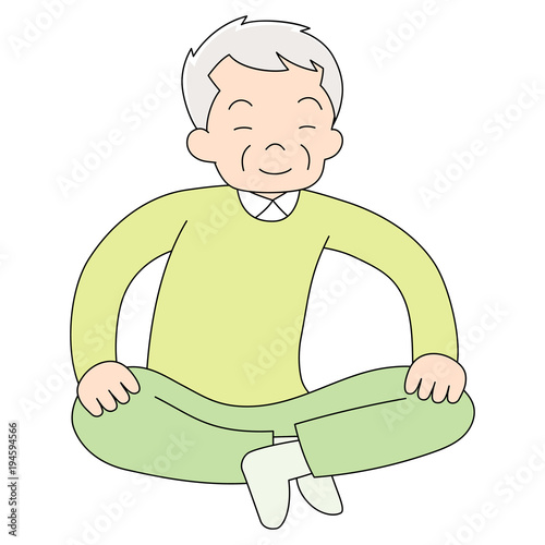 おじいちゃん_床座り