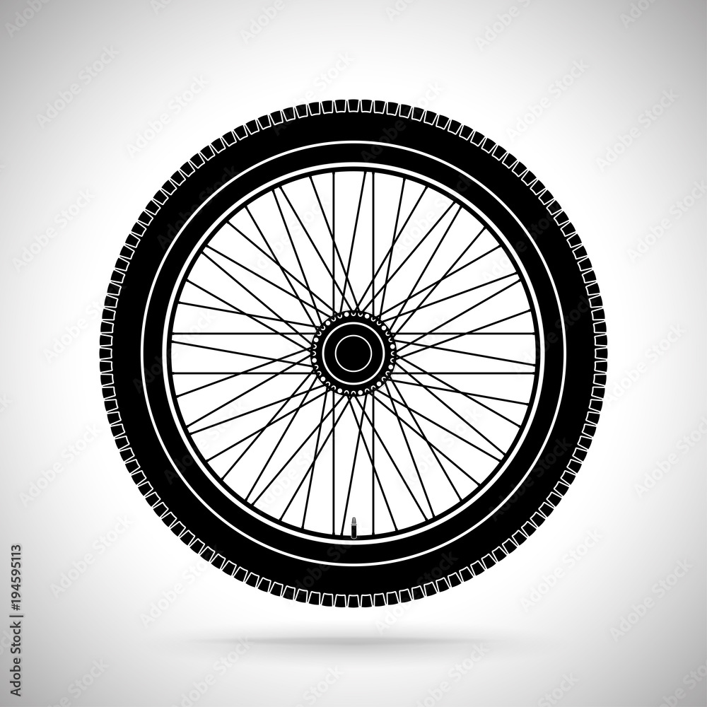 Wheel. Black flat icon
