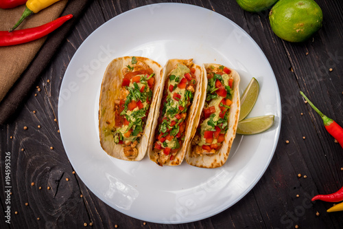 Mexican tacos with chicken