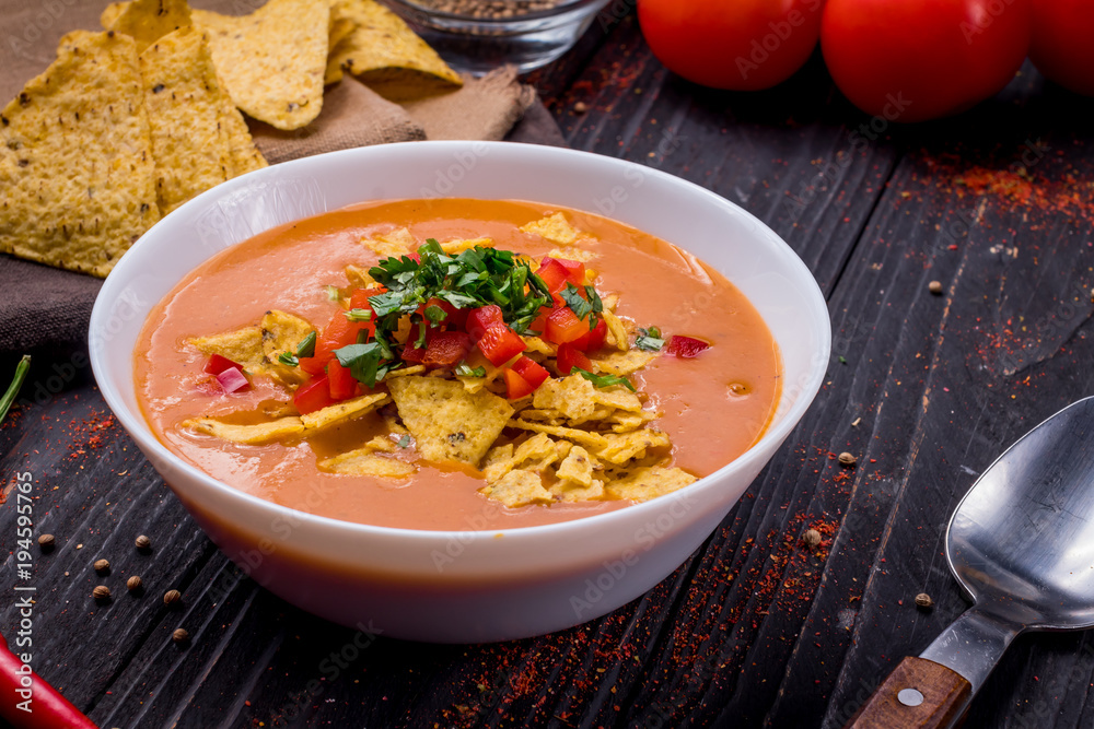 pumpkin soup with nachos pumpkin soup with nachos
