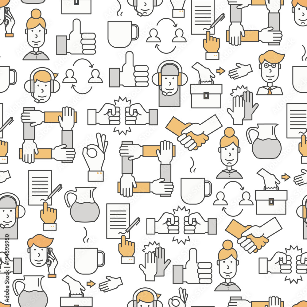 Client support vector flat line art seamless pattern Client support vector flat line art seamless pattern