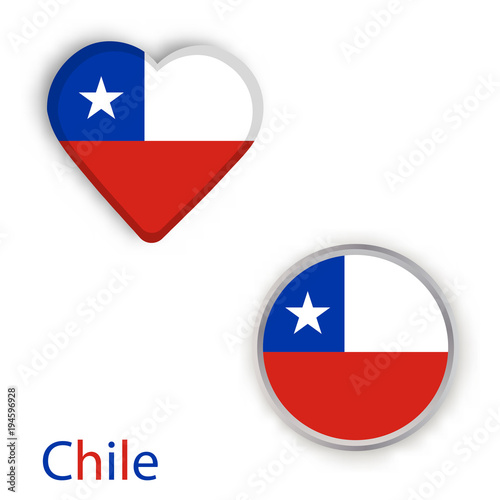 Heart and circle symbols with flag of Chile. Free Download Heart and circle symbols with flag of Chile. - GFXLoad