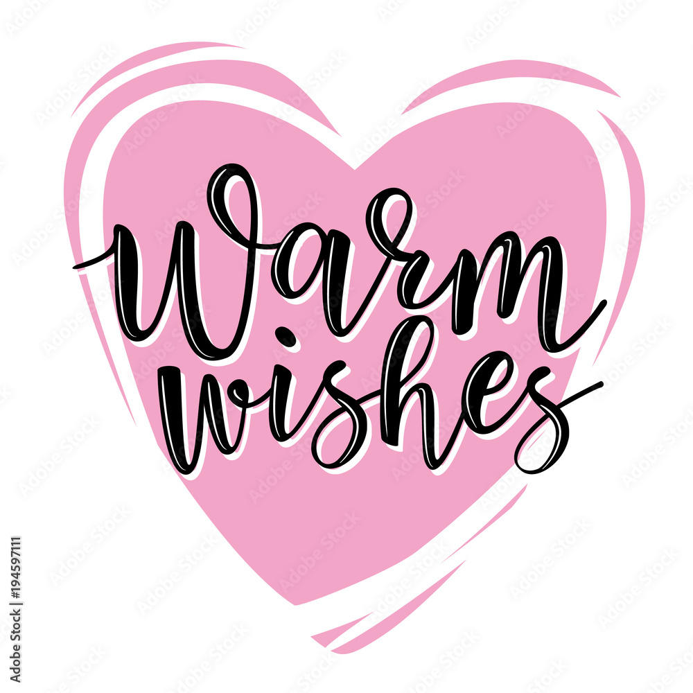 Vector illustration of 'Warm wishes' lettering