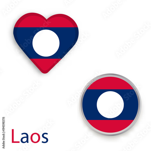 Heart and circle symbols with flag of Laos. Free Download Heart and circle symbols with flag of Laos. - GFXLoad