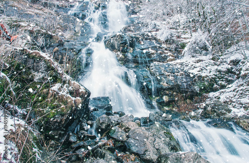 Todtnauer waterfalls at wintertime.