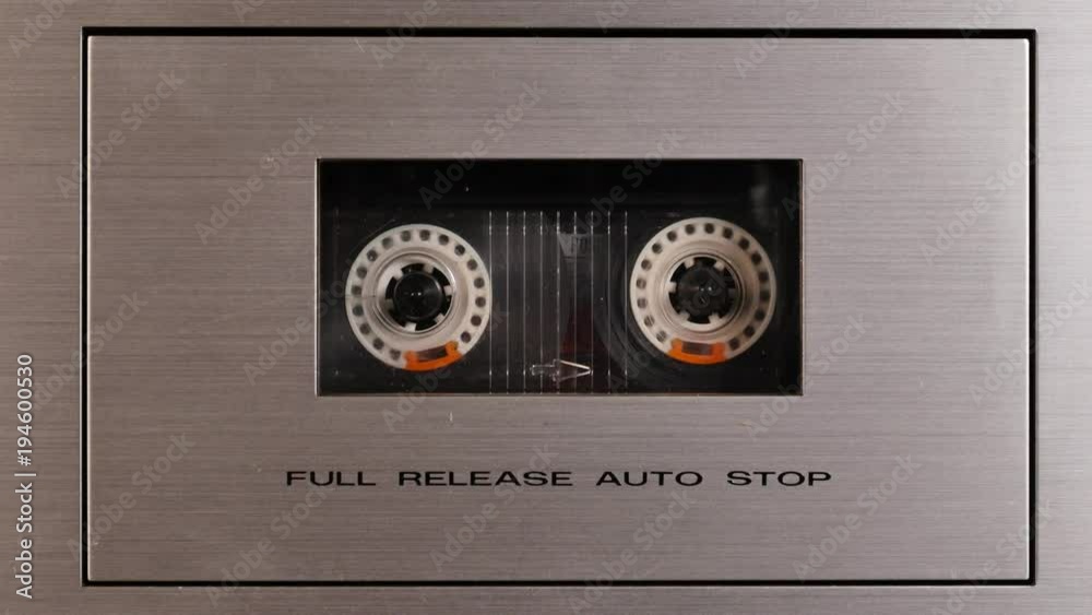 Old cassette player playing music retro style Stock Video Adobe Stock