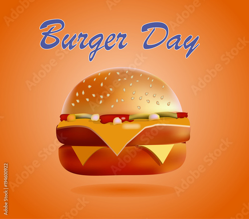 Vector illustration, banner, burger, fries, cola, fast food is the most popular in the world of food