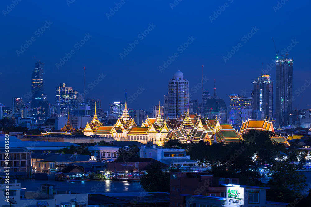BANGKOK, THAILAND Oct 20, 2017 : Cityscape view The Grand Palace
