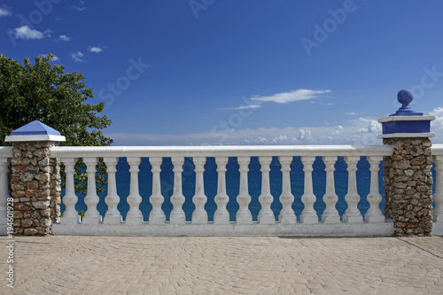 Mirador del Bendito- viewpoint over Carabeillo beach in Nerja, Spain photo